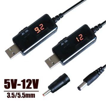 USB повышающий преобразователь 5V &rarr; 9V/12V с дисплеем, DC 5.5&times;2.1 мм SKU-00183 фото