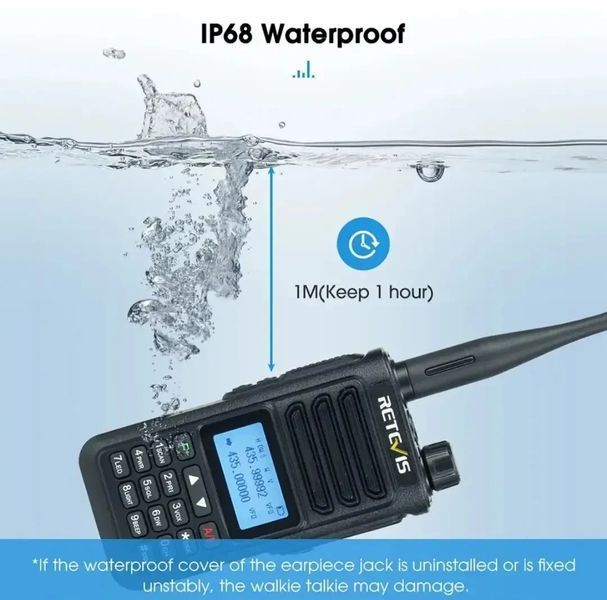 Retevis RA89 Рація USB-C зарядка IP68 10W Версія ЄС SKU-00133 фото