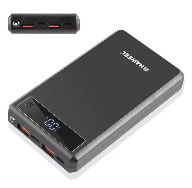 Внешний аккумулятор павербанк 18000mAh(19200mAh реал) с фонариком быстрая зарядка QC PD 22.5w PowerBank Haweel SKU-00031 фото