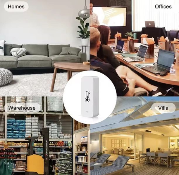 Датчик температури та вологості WiFi Tuya Smart 2.4GHz + батарейки | Розумний сенсор клімату Smart Life SKU-00143 фото