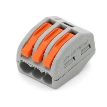 Клеммная колодка PCT-213 самозажимная WAGO. Клеммa быстрого монтажа 3pin. 32 А 250 V. 0,08-2,5 (4,0) мм2 SKU-00372 фото
