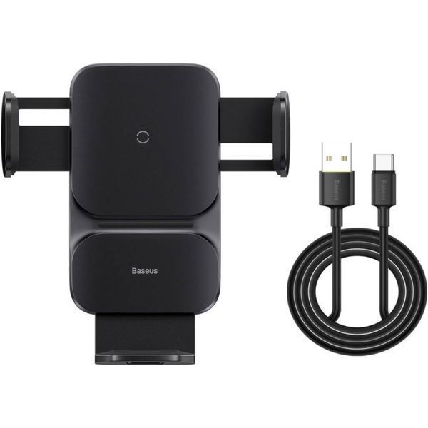 Тримач в авто Baseus Wisdom Auto Alignment Car Mount Wireless Charger CGZX000001 Black 15W CHR-897920 фото