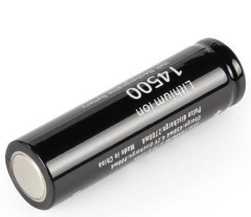Аккумулятор 14500/AA литий-ионный (Li-Ion) Soshine 14500-3.7-900 Button Top, 900mAh, 1.8A, 4.2/3.7/2.8V, Black SKU-00276 фото