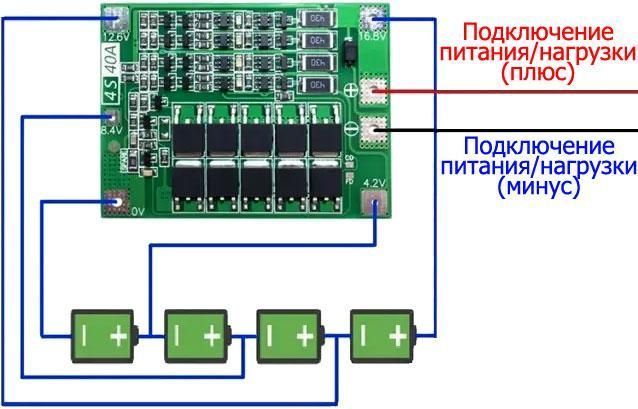BMS плата 4S 40A для Li-ion Защита аккумулятора с балансировкой SKU-00241 фото