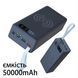 Мощный Power Bank 50000 mAh / Повербанк с беспроводной зарядкой и LED фонариком - Черный SKU-00152 фото 1