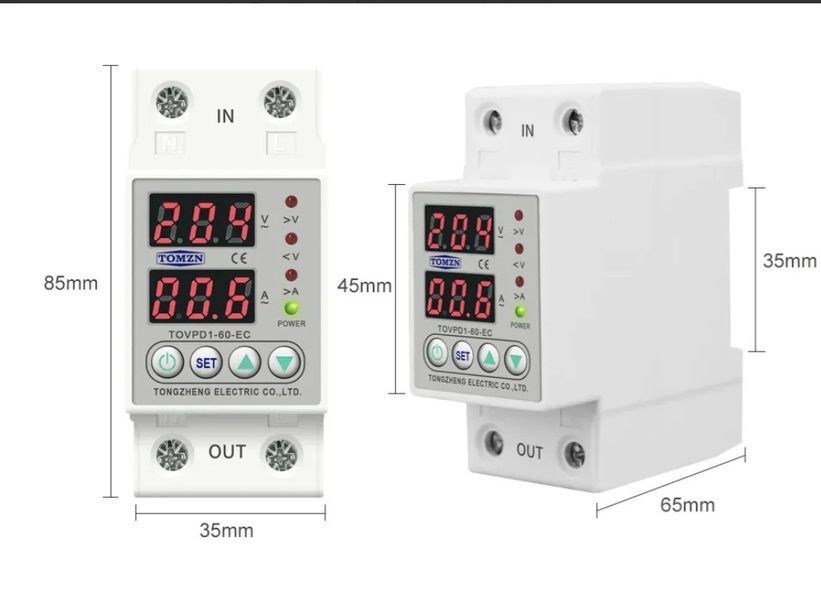 Реле защиты напряжения TOMZN TOVPD1-40-EC / защита от перепада напряжения SKU-00065 фото