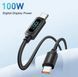 Провід Essager USB Type-C &ndash; Type-C 100W PD з дисплеєм, 1м, швидка зарядка (Чорний) SKU-00136 фото 2