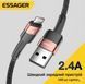 Кабель USB &mdash; Lightning Essager 2.4A Fast Charging для iPhone/iPad (1м), чорний SKU-00198 фото 7