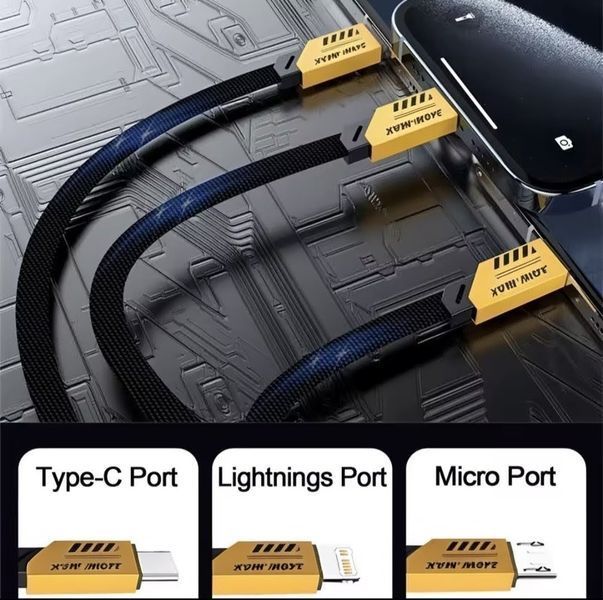 Універсальний зарядний кабель 3 в 1, Lightning / Micro USB / Type-C SKU-00057 фото