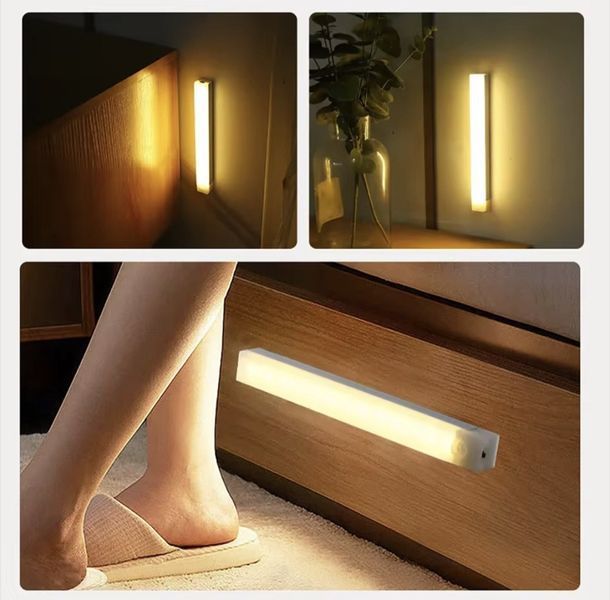 Світлодіодний світильник ліхтарик LED на акумуляторі 800 mAh з датчиком руху 30 см (Білий) SKU-00084 фото