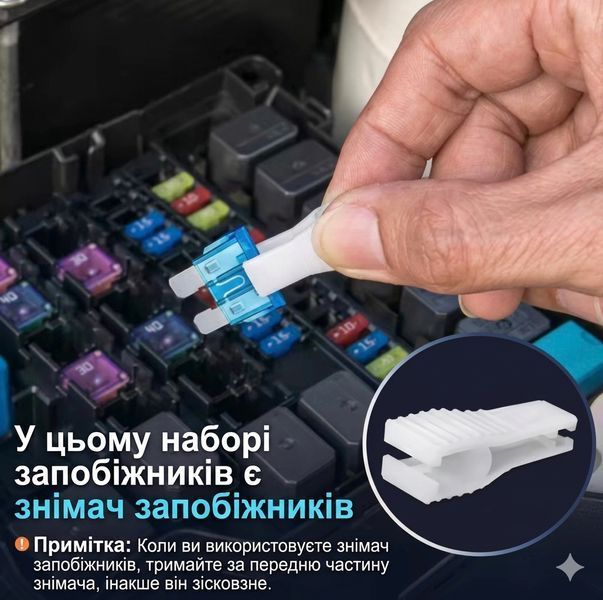 Набір автомобільних запобіжників (180 шт.) зі знімачем у комплекті SKU-00204 фото