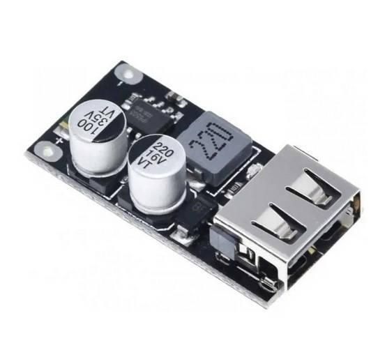 Модуль швидкого заряджання AJ27 TIE USB A QC3,0 (6-32V) Qualcomm SKU-00097 фото