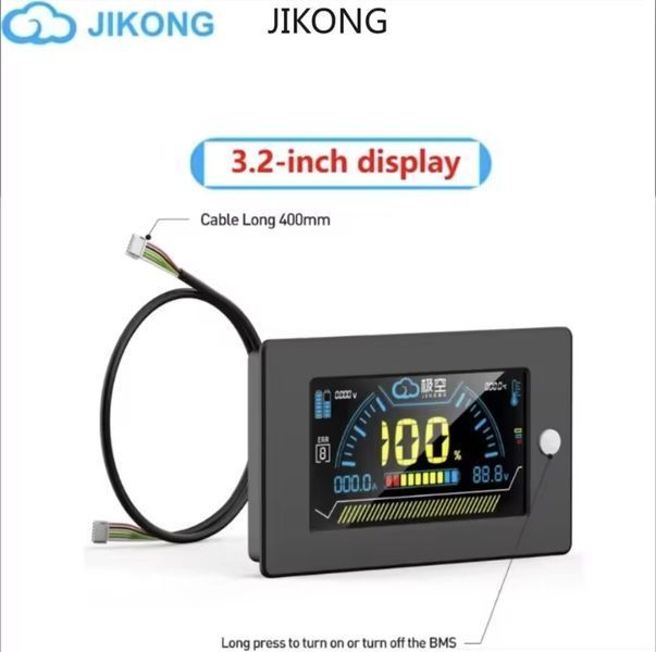 Дисплей JK-BMS JIKONG LCD 3.2" з кнопкою активації та кабелем RS485 SKU-00117 фото