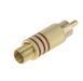 Штекер RCA (тюльпан) золочений, з червоною смугою (KLS1-RCA-PM03-G-R-W-6.5) SKU-00377 фото 2
