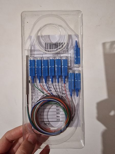 Оптический сплиттер PLC делильник Coupler PLC-1x8-split-0-SC/UPC-0.9mm OPT-408799 фото