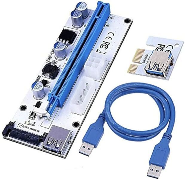PCE164P-N06 ver. 008S райзер универсальный PCI-E 1х - PCIE 16x (1X 4x 8x) USB 3.0 питание 4 pin Molex 6 pin SKU-00285 фото