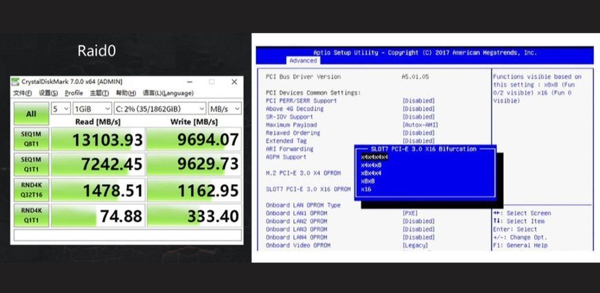 Адаптер Ewell PCI-E 3.0 16х to M. 2 SSD, RAID (EW363) SKU-00281 фото