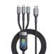 Кабель 3в1 Pilot 100W Lightning/Micro USB/Type-C міцний 3 в 1 шнур з роз'ємами lightning, micro usb, type C SKU-00036 фото 2